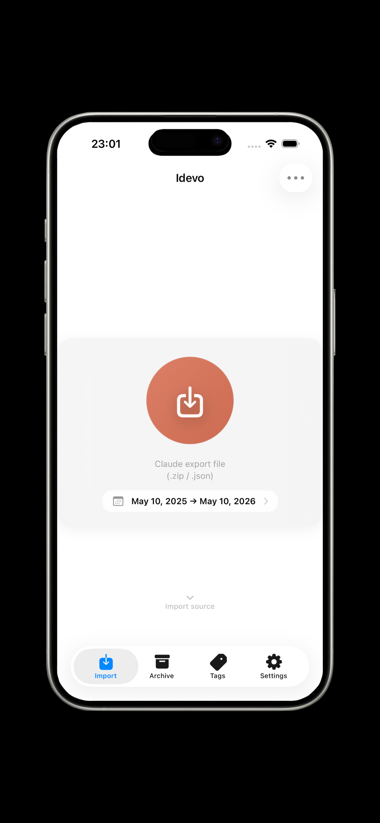 Import — bring your AI conversations into your archive